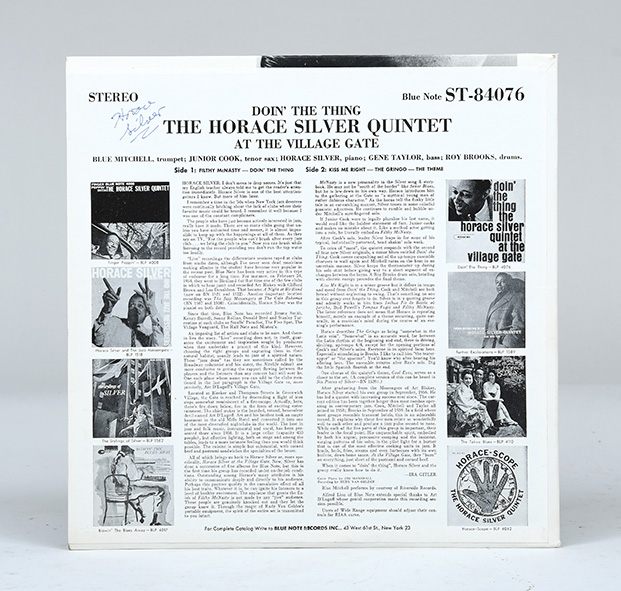 Doin' the Thing: The Horace Silver Quintet at the Village Gate.,1961