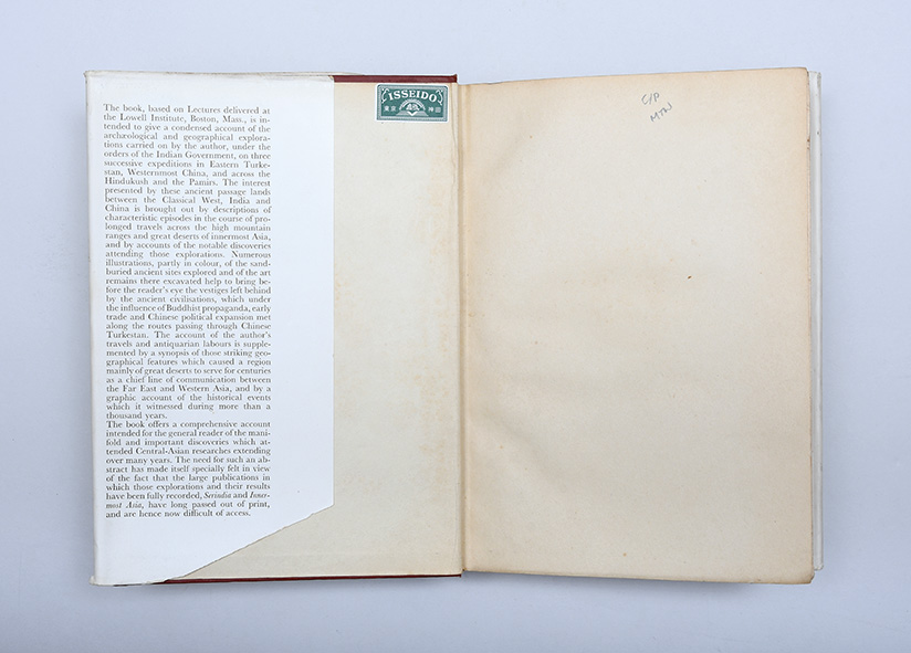 On Ancient Central-Asian Tracks.,STEIN, Sir Marc Aurel.,1933,