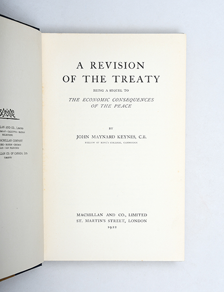 A Revision of the Treaty.,KEYNES, John Maynard.,1922,His
