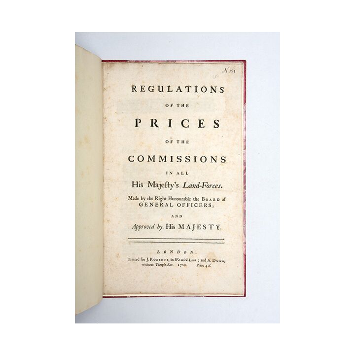 Regulations of the Prices of the Commissions in all His Majesty's