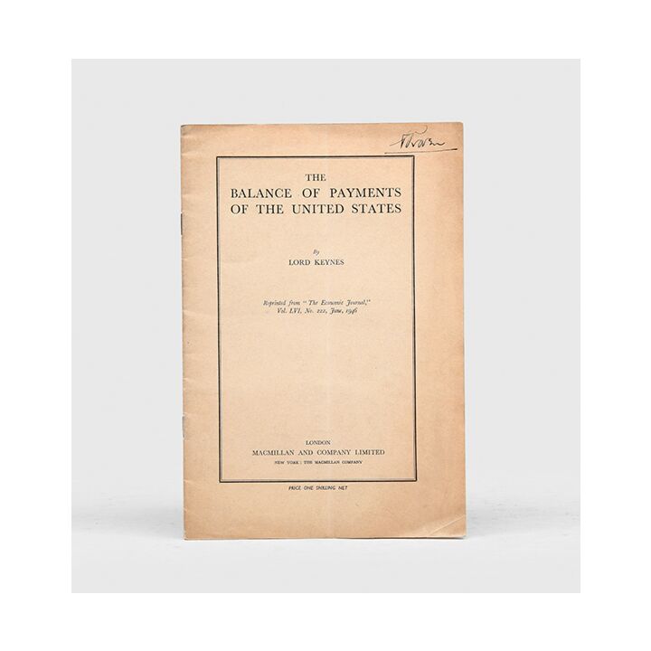 The Balance of Payments of the United States.,KEYNES, John Maynard