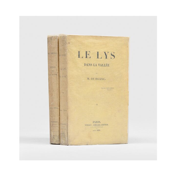 Le Lys dans la vallée.,BALZAC, Honoré de.,1836,Uncommon in the