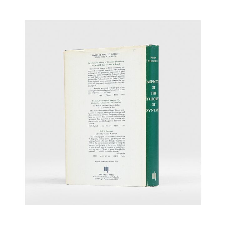 Aspects of the Theory of Syntax.,CHOMSKY, Noam.,1965