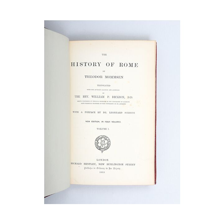 The History of Rome.,MOMMSEN, Theodor.,1868