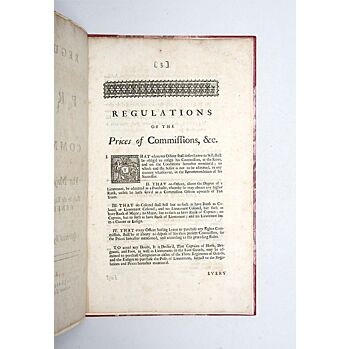 Regulations of the Prices of the Commissions in all His Majesty's