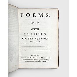 Poems. With Elegies on the Authors Death.,DONNE, John.,1633,