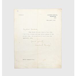 Typed letter signed to a fellow anti-Nazi and future biographer ...