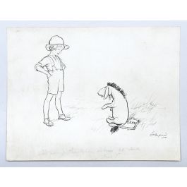 Shepard Christopher Robin Original artwork for The House at Pooh Corner: