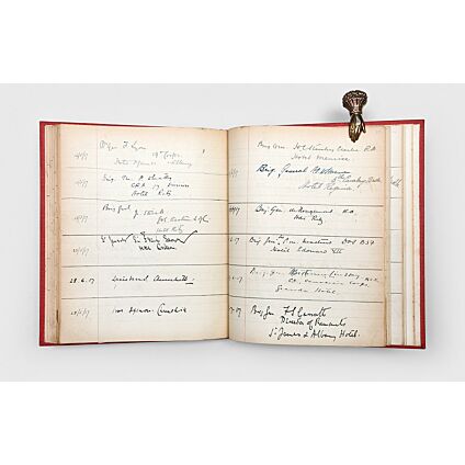 Visitor's book kept by Maurice Brett in Paris during the First World War.